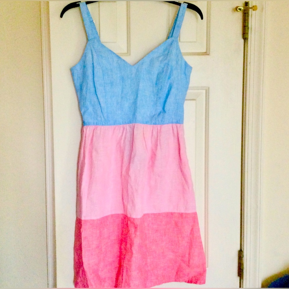 C&C California Linen Colorblock Dress